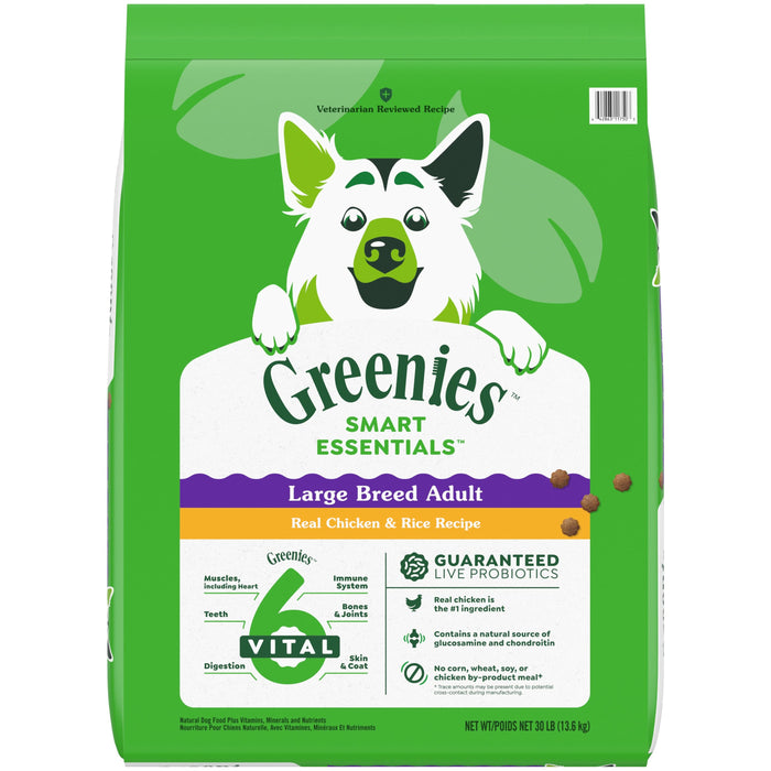 Greenies Smart Essentials Large Breed Dry Dog Food Chicken & Rice 30lbs