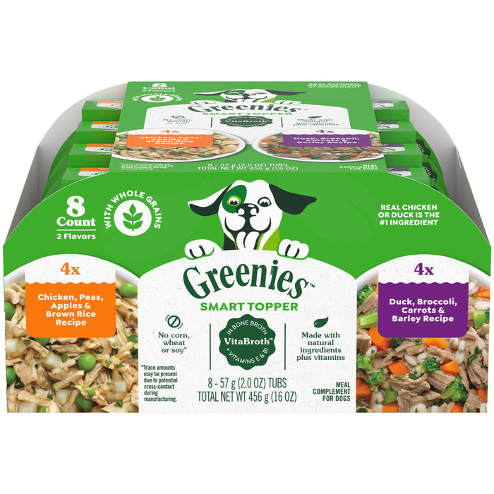 Greenies Smart Topper Meal Compliment for Dogs Variety Pack (Chicken & Duck) 2oz 8pk