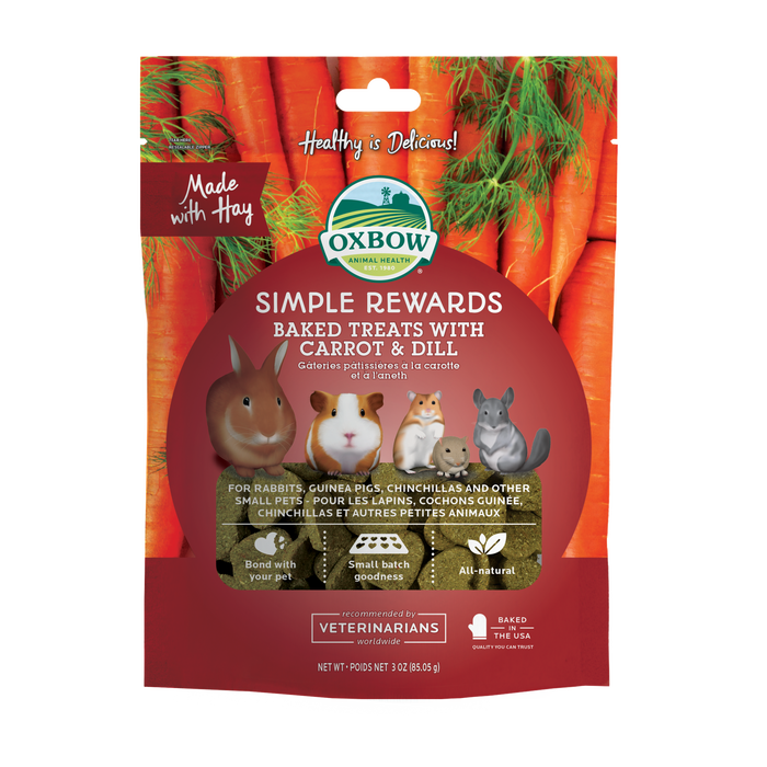Oxbow Animal Health Simple Rewards Baked Small Animal Treats w/Carrot & Dill 3oz