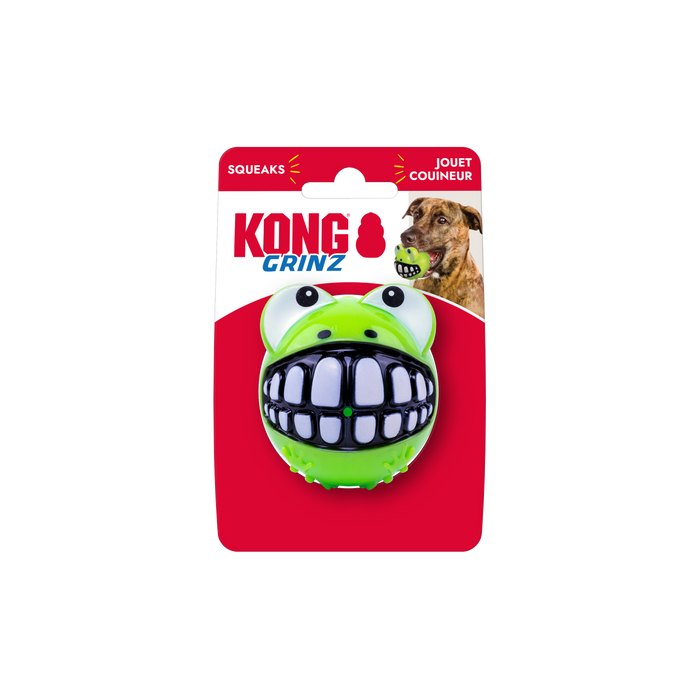 KONG Grinz Frog Dog Toy Green MD - Image 2