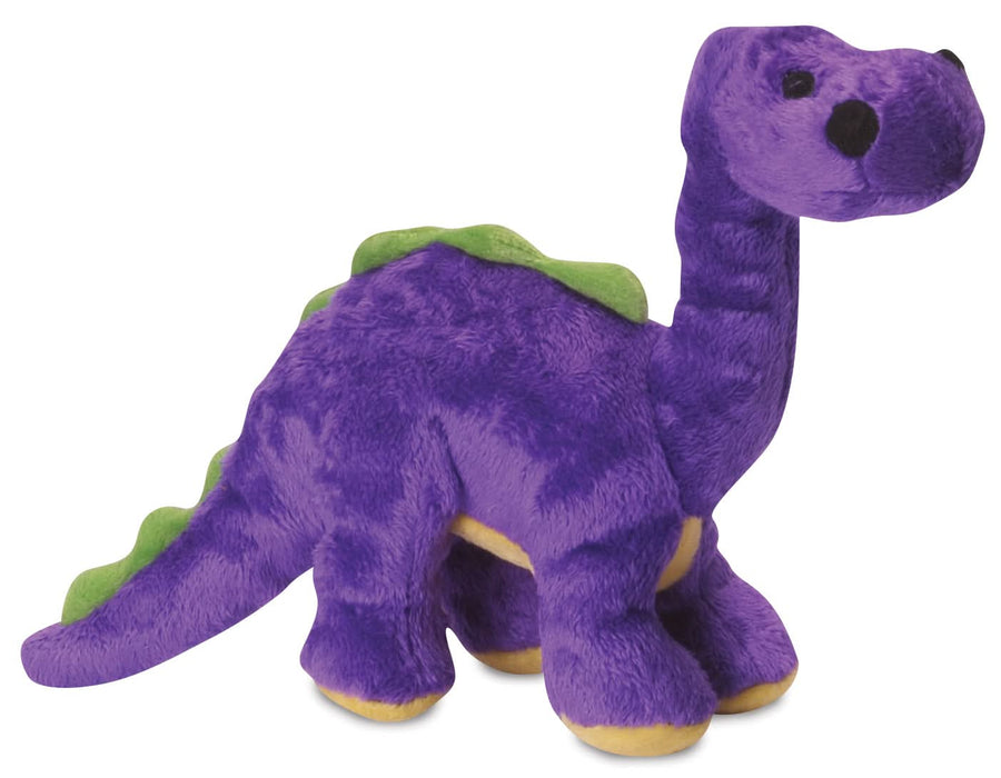 goDog Just For Me Bruto Dino with Chew Guard Technology Tough Plush Dog Toy Purple Mini