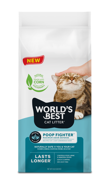 World's Best Cat Litter Poop Fighter Maximum Odor Defense Cat Litter 8lbs