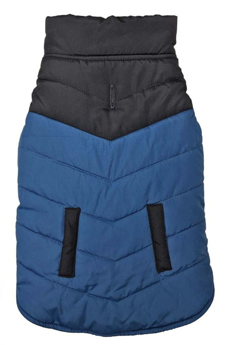 Fashion Pet Reversible Color Block Puffer Jacket Blue XL