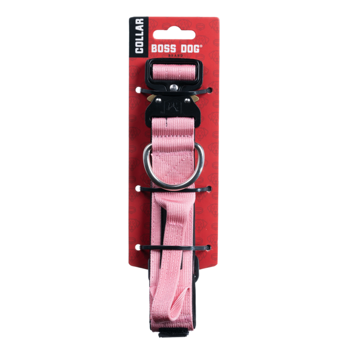 Boss Dog Tactical Adjustable Dog Collar Pink LG 17-22in