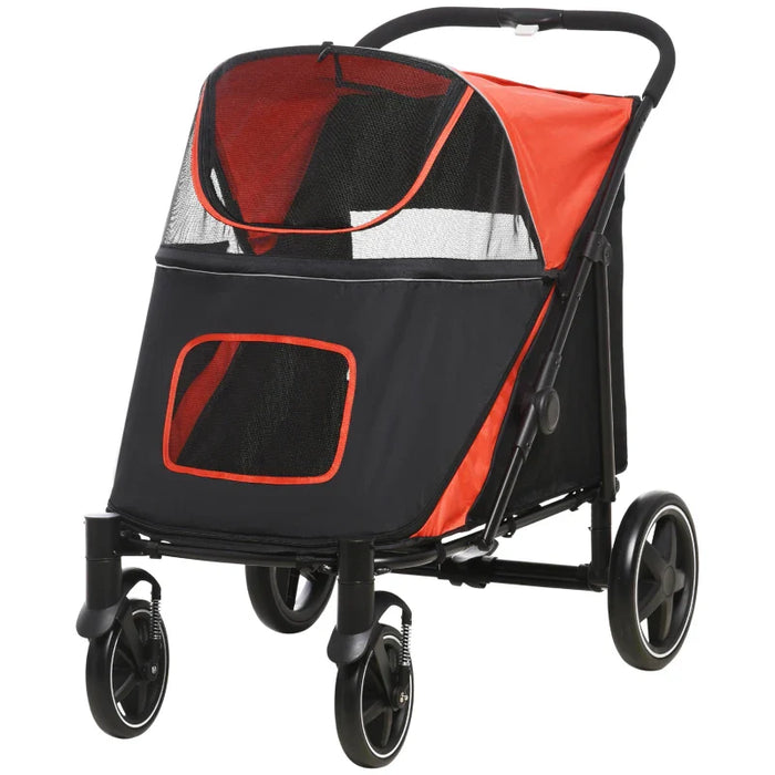Furr Baby Gifts One-Click Foldable Stroller for Large Medium Small Dogs, Pet, Cats with Storage