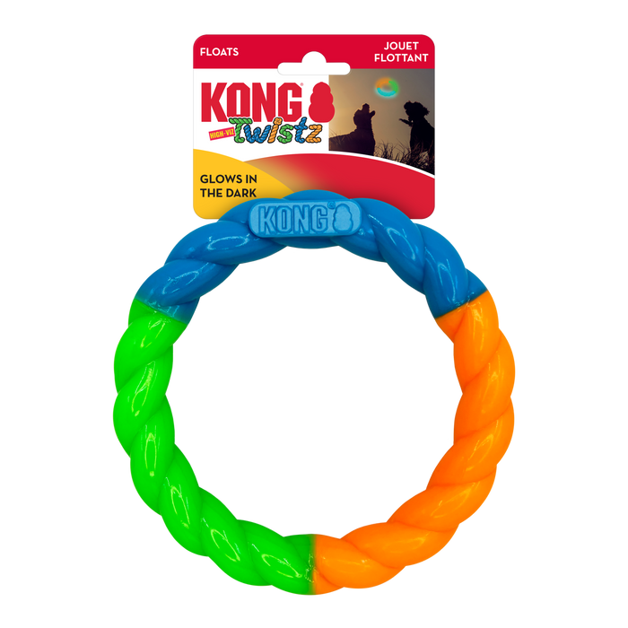 KONG Twistz High-Viz Ring Dog Toy Assorted SM - Image 2