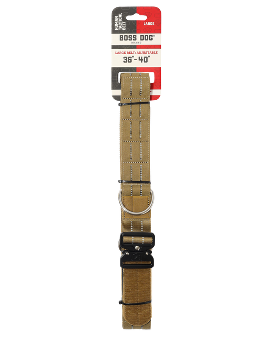 Boss Dog Human Boss Tactical Utility "Dog Walker" Belt Tan LG (36-40in waist)