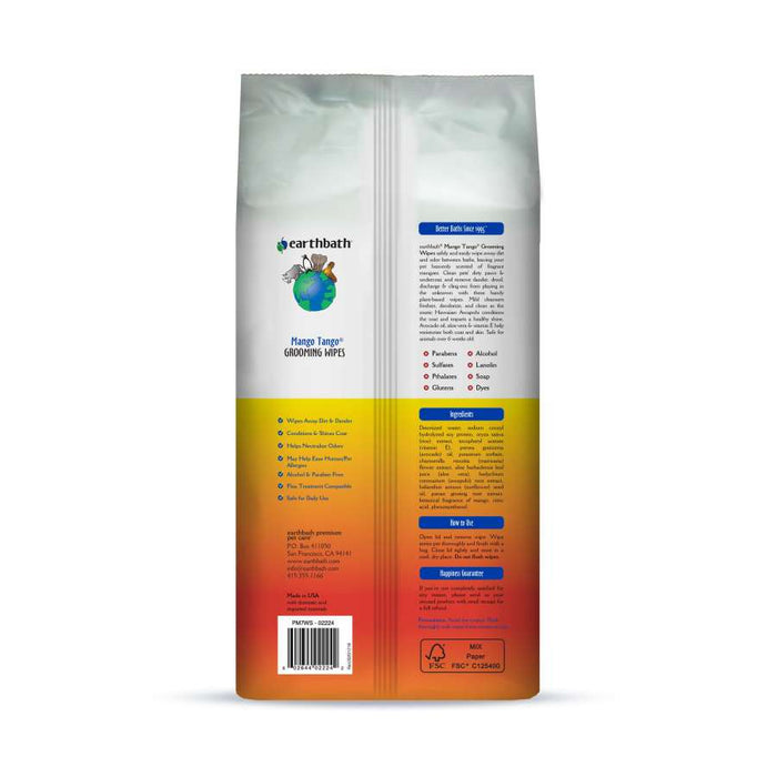 Earthbath Grooming Wipes, Mango Tango soft-sided (100 Count)