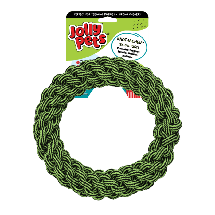 Jolly Pet Knot-N-Chew Tik-Tak-Tugzz Dog Toy O LG/XL