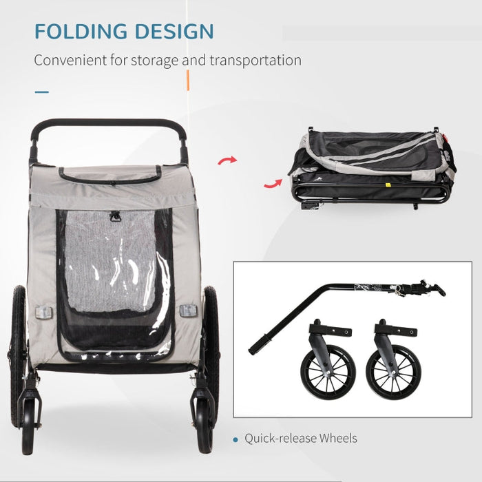 Furr Baby Gifts 2-In-1 Pet Bike Trailer Stroller