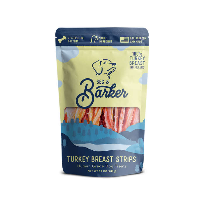 Beg & Barker Turkey Breast Strip Dog Treats 10oz