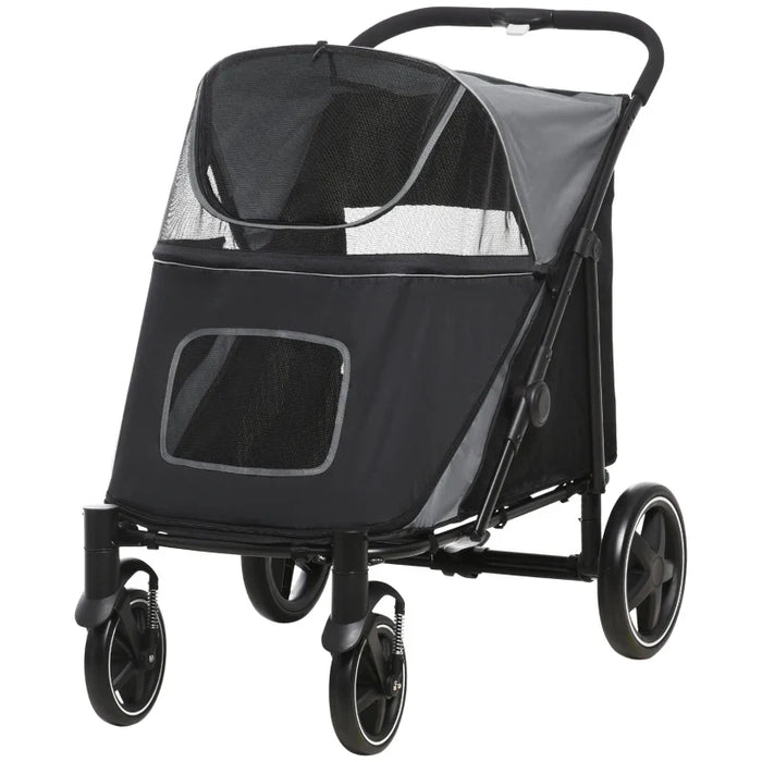 Furr Baby Gifts One-Click Foldable Stroller for Large Medium Small Dogs, Pet, Cats with Storage