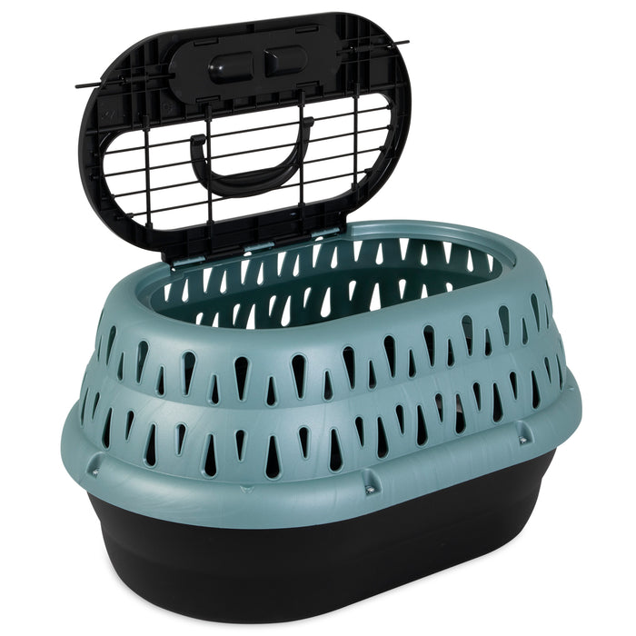 Petmate Top Load Cat Kennel Green Frost 19 inch