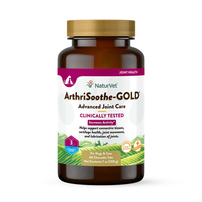 NaturVet Time Release ArthriSoothe-GOLD Chewable Tablets 40 Tablets 7 oz