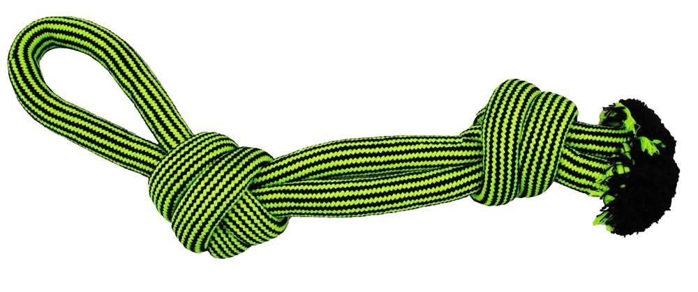 Jolly Pet Knot-n-Chew Loop Knot Dog Toy Green/Black LG/XL