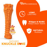 Nylabone Strong Chew Textured Knuckle Bone Dog Chew Toy 70th Birthday Orange Swirl Bacon & Cheese X-Large (1 Count)