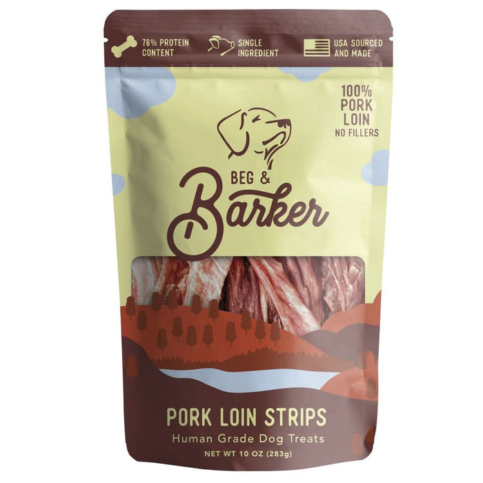 Beg & Barker Pork Loin Strip Dog Treats 10oz