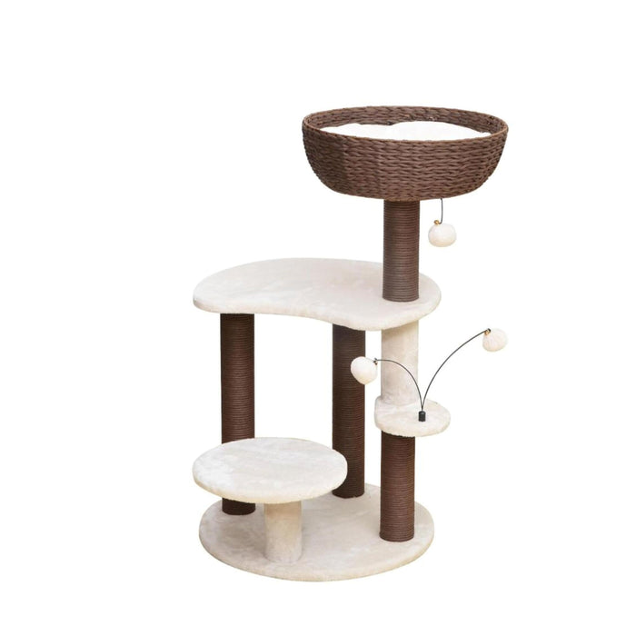 PetPals Quartz 5-Level Cat Tree Brown & Cream 35in