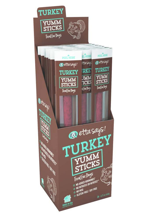 Etta Says! Turkey Yumm Sticks Dog Treat Display Box 24 ct