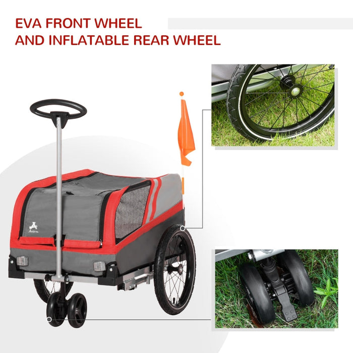 Furr Baby Gifts Pet Bike Trailer 2-in-1 Travel Stroller