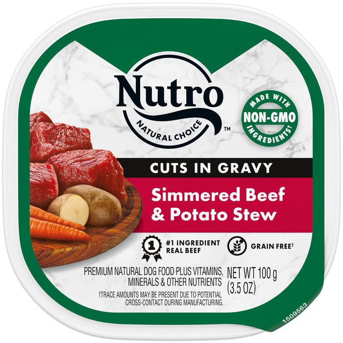 Nutro Products Grain Free Cuts in Gravy Adult Wet Dog Food Beef & Potato Stew 3.5oz 24pk