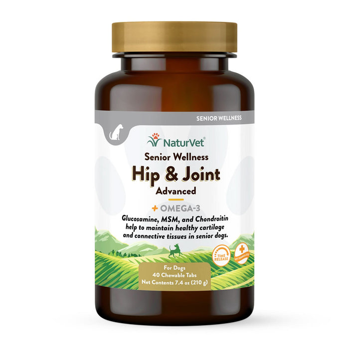 NaturVet Senior Wellness Hip & Joint Advanced Chewable Tabs 40ct