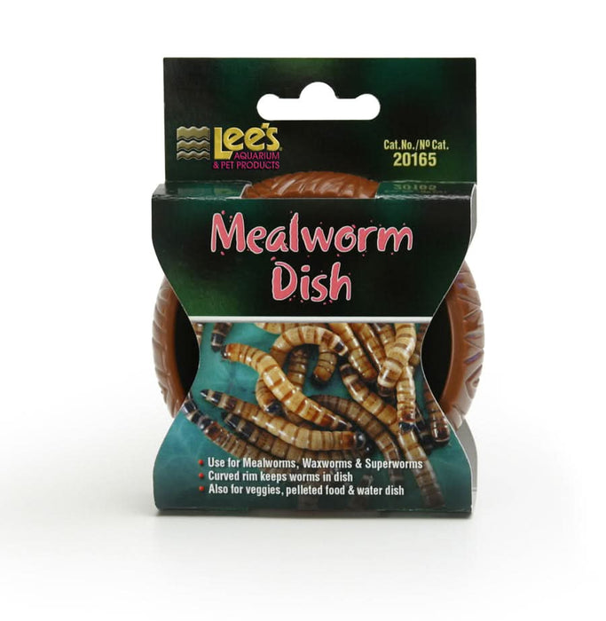 Lee's Aquarium & Pet Products Mealworm Curved Dish Brown 3 in