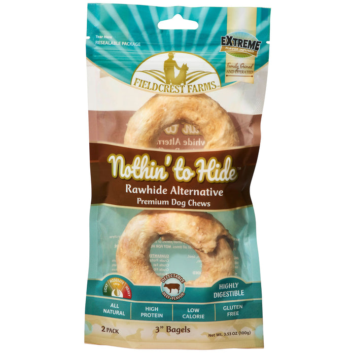Fieldcrest Farms Nothin' to Hide Bagels Dog Treat Beef 3in 2pk