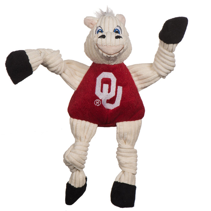 HuggleHounds NCAA University of Oklahoma, Sooner Knottie® Plush Dog Toy, Large