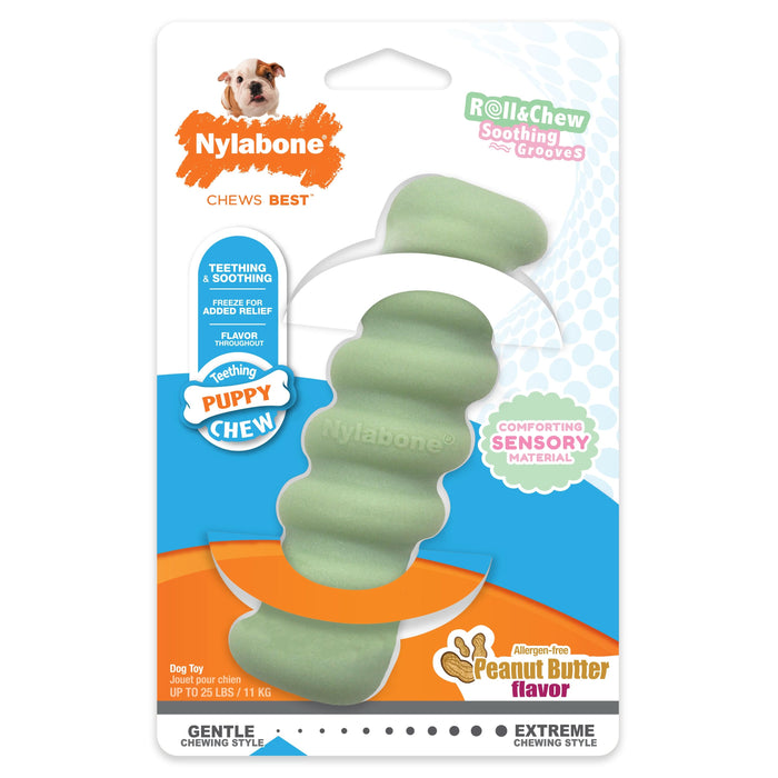 Nylabone Sensory Material Puppy Teething Toy Peanut Butter Small/Regular - Up to 25 Ibs. (1 Count)