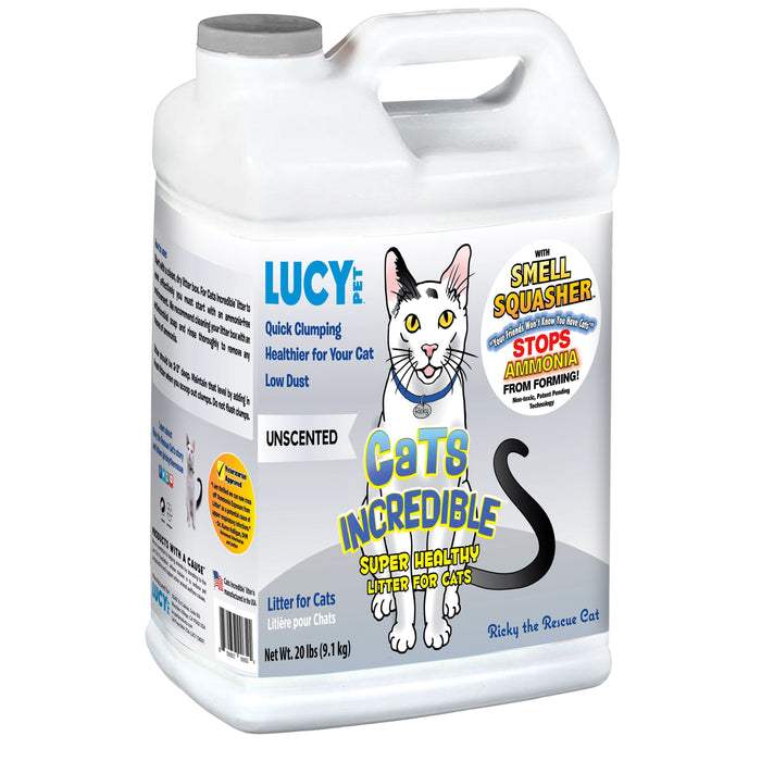 Lucy Pet Products Cats Incredible™ Clumping Cat Litter Unscented 20 lb (Pack of 2)
