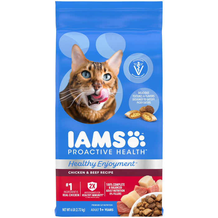 IAMS ProActive Health Healthy Enjoyment Dry Cat Food Chicken & Beef 6lb