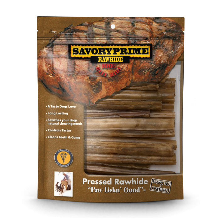 Savory Prime Pressed Rawhide Roll Natural 5 in 25 pk