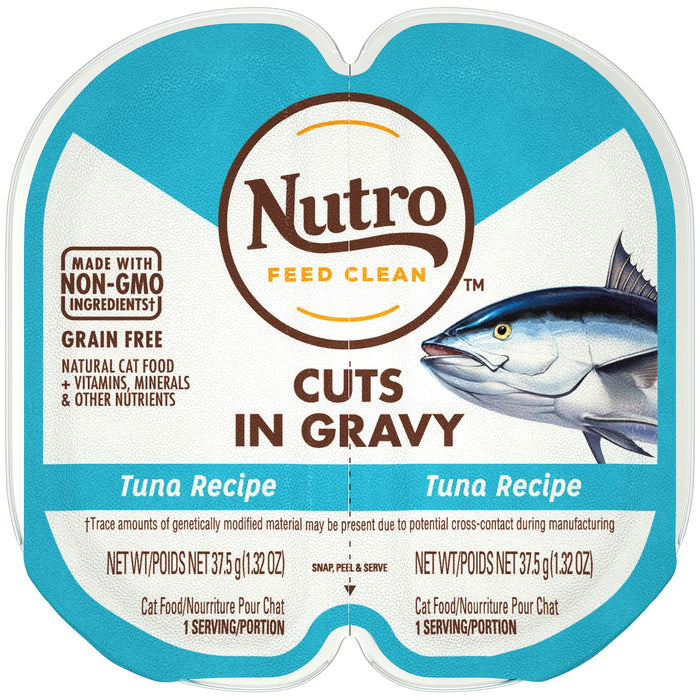 Nutro Products Perfect Portions Grain Free Cuts in Gravy Adult Wet Cat Food Tuna 2.6oz 24pk