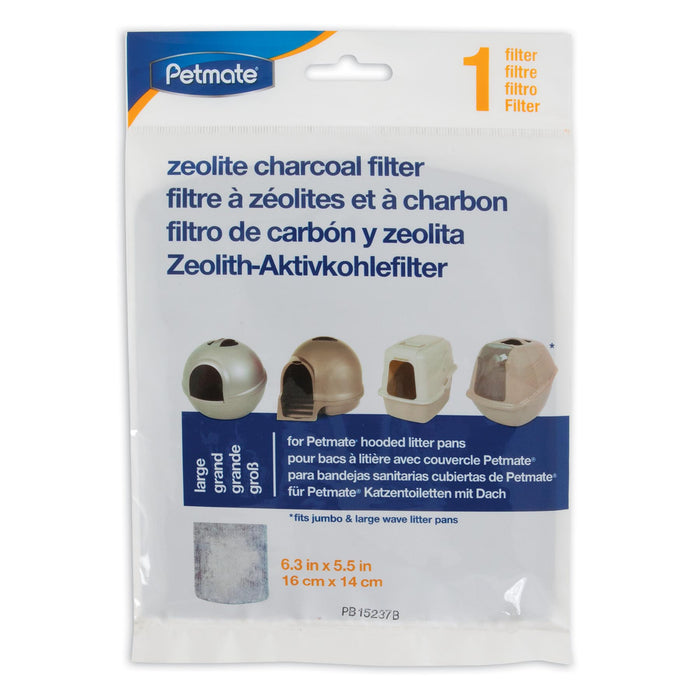 AnimalWiz.com - Petmate Zeolite Filter for Hooded Cat Litter Pan Black/White LG - Image 2