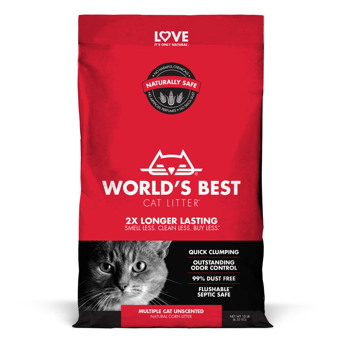 World's Best Cat Litter Multiple Cat Unscented Cat Litter 15lb