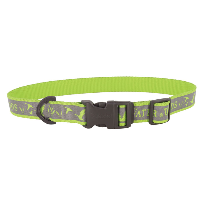Coastal Water & Woods® Adjustable Reflective Dog Collar Water & Woods Lime 14-20in