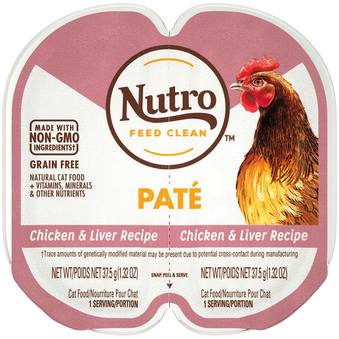 Nutro Products Perfect Portions Grain Free Paté Adult Wet Cat Food Chicken & Liver 2.6oz 24pk