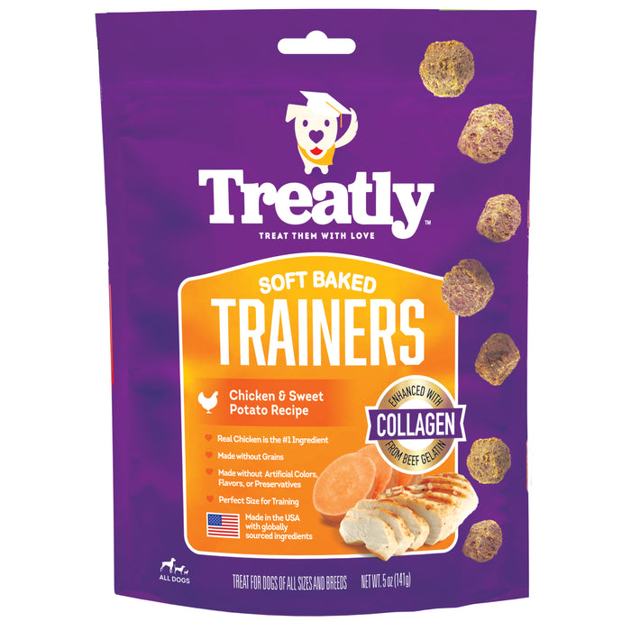Treatly Soft Baked Trainers Dog Treats Chicken & Sweet Potato 5oz