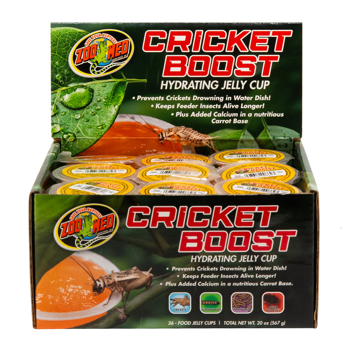 Zoo Med Cricket Boost Hydrating Jelly Cup Counter Display 36pc