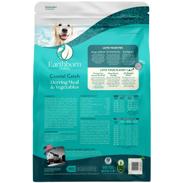 Earthborn Holistic Coastal Catch Grain-Free Dry Dog Food Herring Meal & Vegetables 4lb