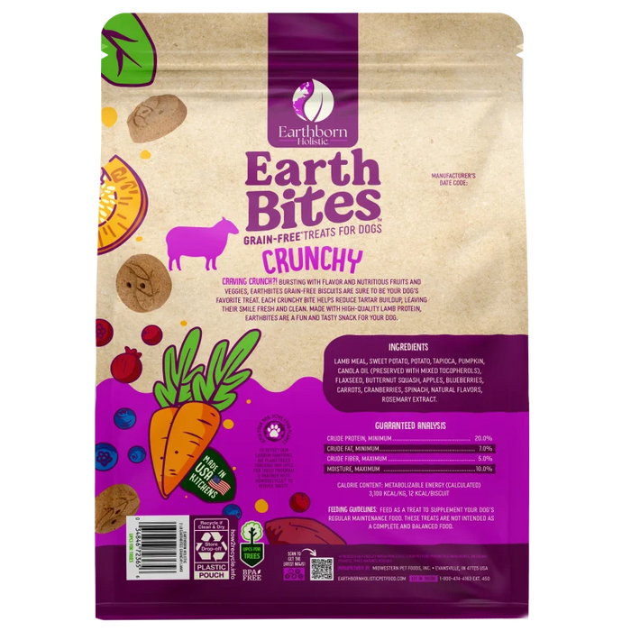 Earthborn Holistic EarthBites Crunchy Dog Treats Lamb & Pumpkin 10oz