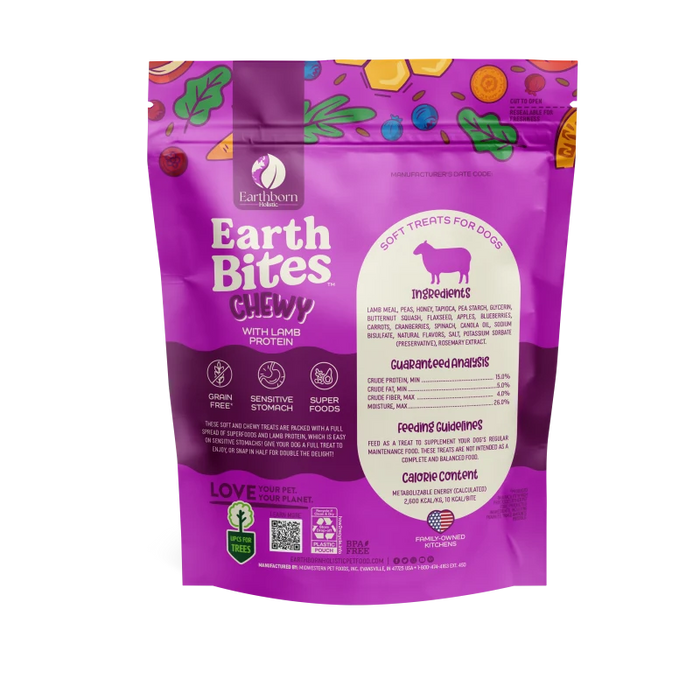 Earthborn Holistic EarthBites Chewy Soft Dog Treats Lamb 7oz