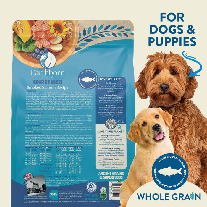 Earthborn Holistic Unrefined Ancient Grains & Superfoods Dry Dog Food Smoked Salmon 25lb