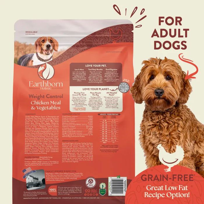 Earthborn Holistic Weight Control Grain-Free Dry Dog Food Chicken Meal & Vegetables 12.5lb