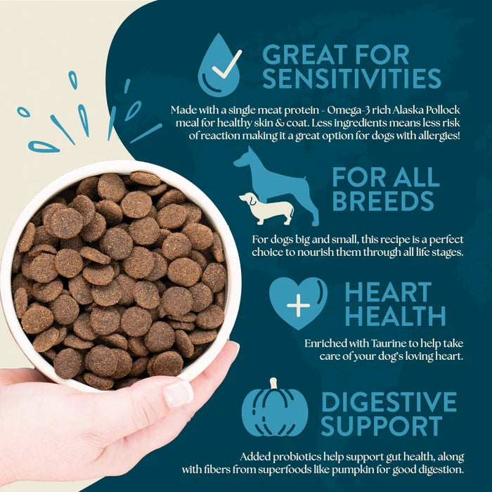 Earthborn Holistic Venture Limited Ingredient Diet Grain-Free Dry Dog Food Alaska Pollock Meal & Pumpkin 4lb