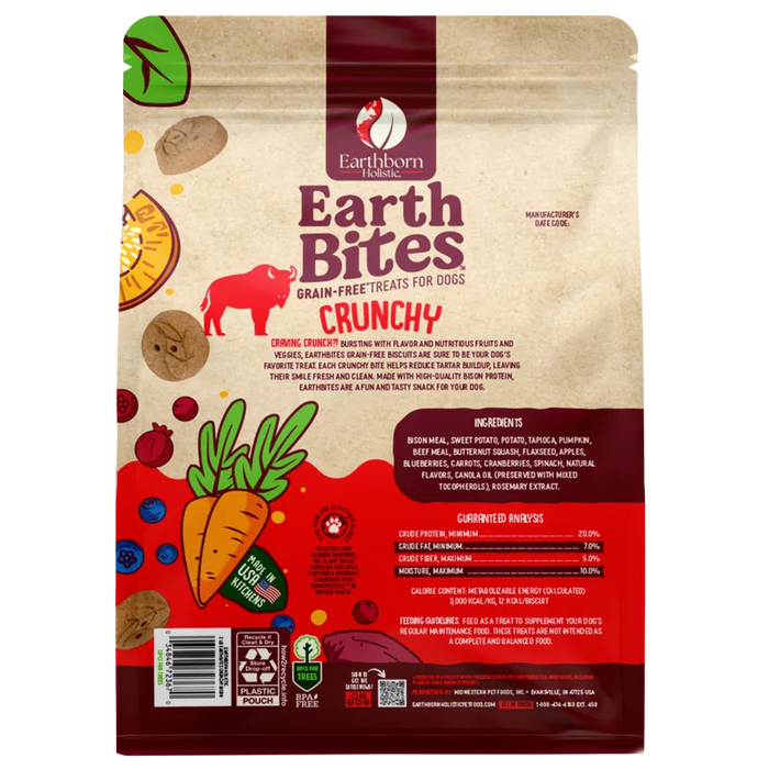 Earthborn Holistic EarthBites Crunchy Dog Treats Bison & Pumpkin 10oz