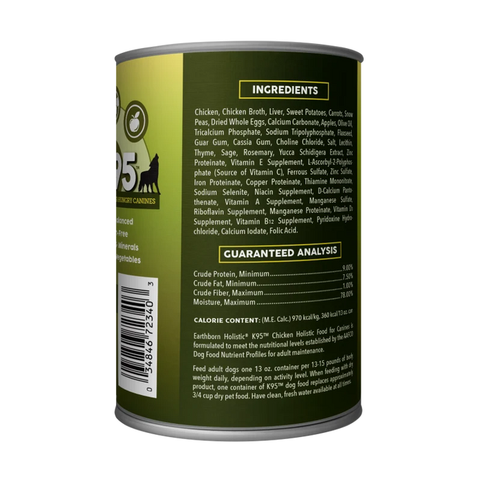 Earthborn Holistic Grain Free K95 Meat Protein Wet Dog Food Chicken 13oz (Pack of 12)