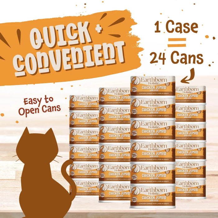 Earthborn Holistic Grain Free Chicken Jumble with Liver Wet Cat Food 5.5oz 24pk