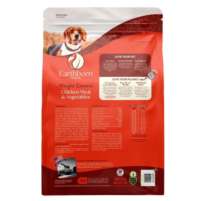 Earthborn Holistic Weight Control Grain-Free Dry Dog Food Chicken Meal & Vegetables 4lb